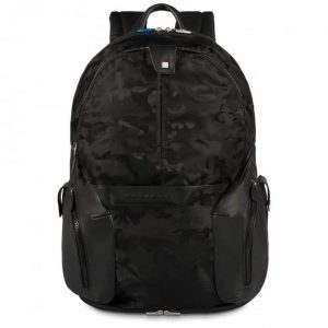 Zaino Piquadro porta pc pelle tessuto Coleos Camo Nero - CA2943OS09/N