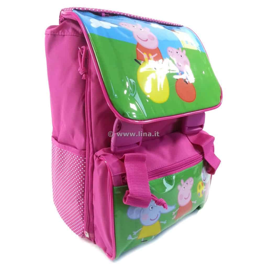 Zaino Scuola Peppa Pig Per Bambina - Design Con Aquilone E Arcobaleno, Borsa Viola - Foto 6