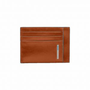 Porta Carte di Credito in Pelle Piquadro Arancio Linea Blue Square - PP2762B2/AR