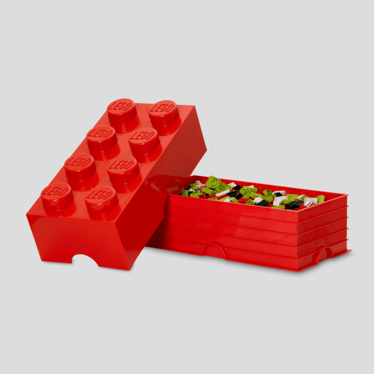 Contenitore Porta Lego Rosso Rettangolare 10X20X7,5 CM Lego - 5706773402304  - Lina Giorgi snc