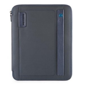 Portablocco Piquadro sottile formato A4 chiusura zip blu PB2830P16/CHEVBLU