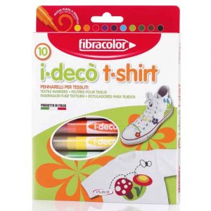 Pennarelli per tessuti Fibracolor I-DECO' T-SHIRT 10 colori - 10640TS010SE