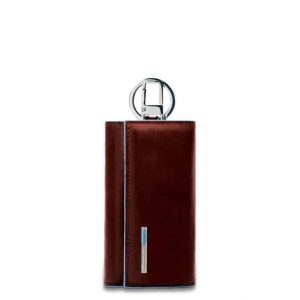 Portachiavi Piquadro porta blindata pelle Blue Square mogano