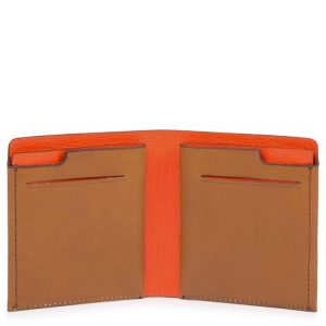Portafoglio Piquadro uomo pocket pelle BagMotic cuoio/rosso