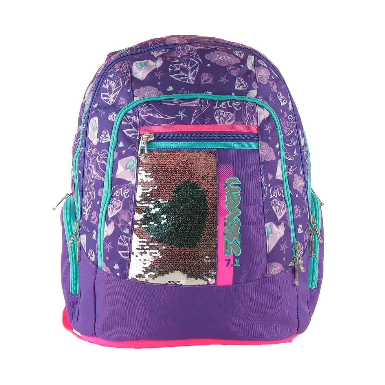 Seven ADVANCED Heart Girl con Paillettes Reversibili Viola in anteprima da Lina Giorgi