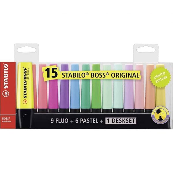 Evidenziatori Stabilo Boss Original Deskset da 15 Colori diversi a 25.80