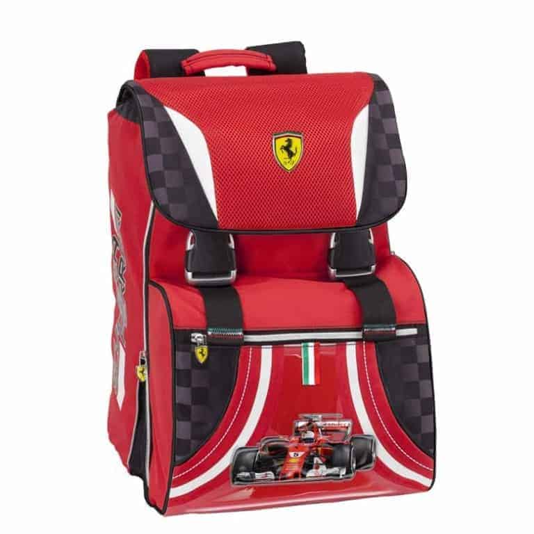 Zaino Scuola Ferrari Per Bambini E Ragazzi | Estensibile, Rosso, Taglia Unica