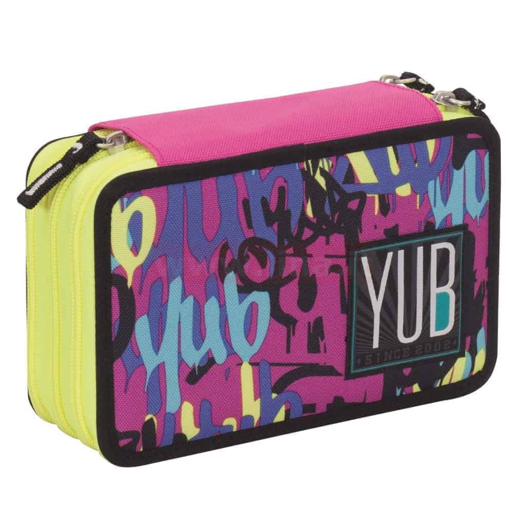 Astuccio Yub Seven ZIP graffiti girl fuxia giallo