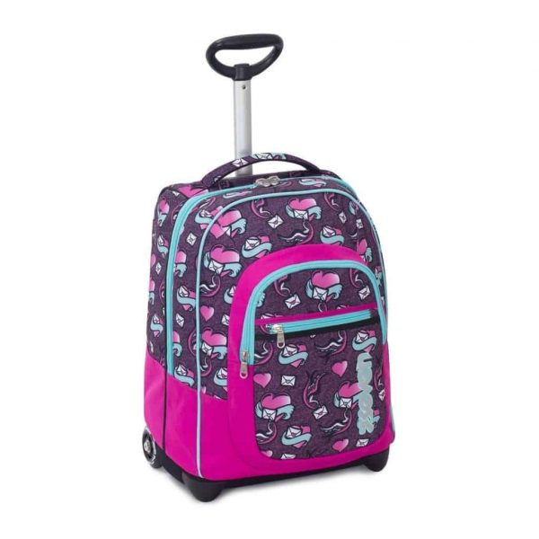 Trolley SEVEN Fit Girl LOVE LETTER 35 Lt 2in1 Zaino con spallacci a  scomparsa Viola Rosa