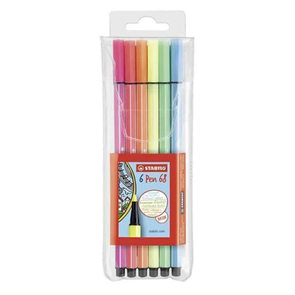 Confezione 6pz Stabilo Pen 68 Colori Fluo