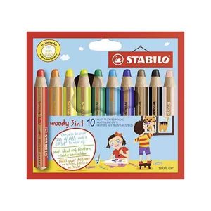 Stabilo Woody 3 in 1 scatola in cartone conf. 10 pz