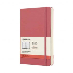 Agenda Moleskine 2019 12 mesi giornaliera vert. 13x21 rigida rosa