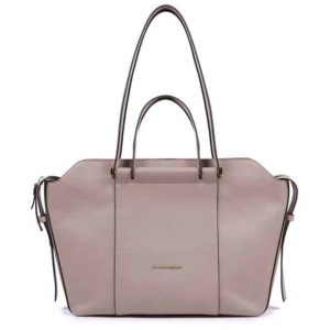Borsa Piquadro shopping bag in pelle beige