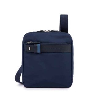 Borsello Piquadro porta iPad mini pelle tessuto Hexagon blu