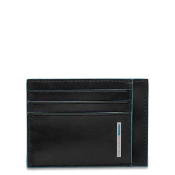 Bustina Piquadro uomo porta carte tascabile pelle Blue Square nero