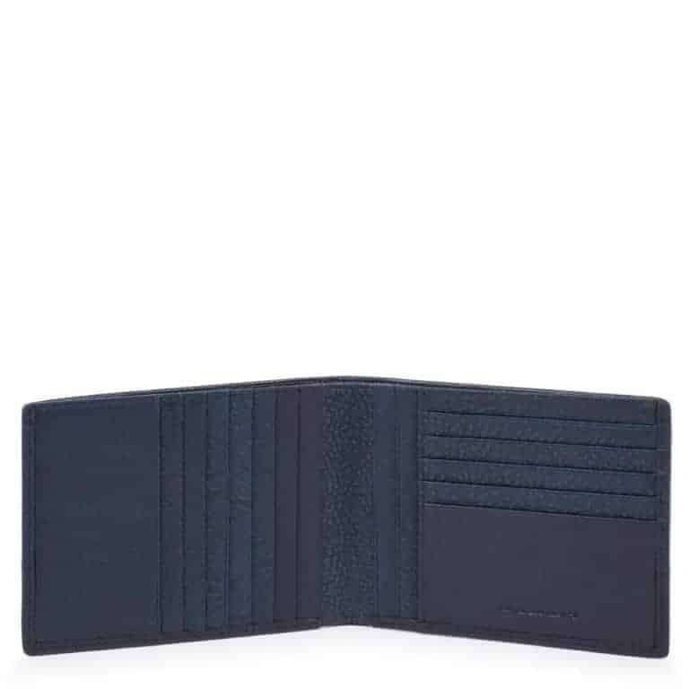 Portafoglio Piquadro uomo 12 porta carte credito in pelle Line blu