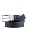 Cintura Piquadro uomo reversibile in pelle Blue Square nero/blu