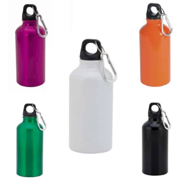 Borraccia in alluminio MENTO e tappo sicurezza colori assortiti