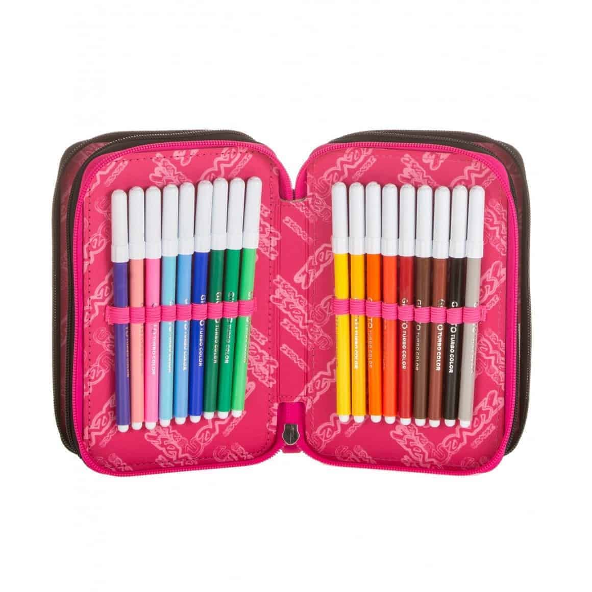 Nuovo Astuccio Scuola 3 Zip Seven Girl SUGARSKULL Nero modello 2019