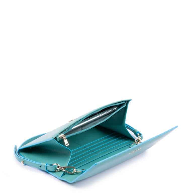 Pochette Piquadro donna porta smartphone in pelle Blue Square