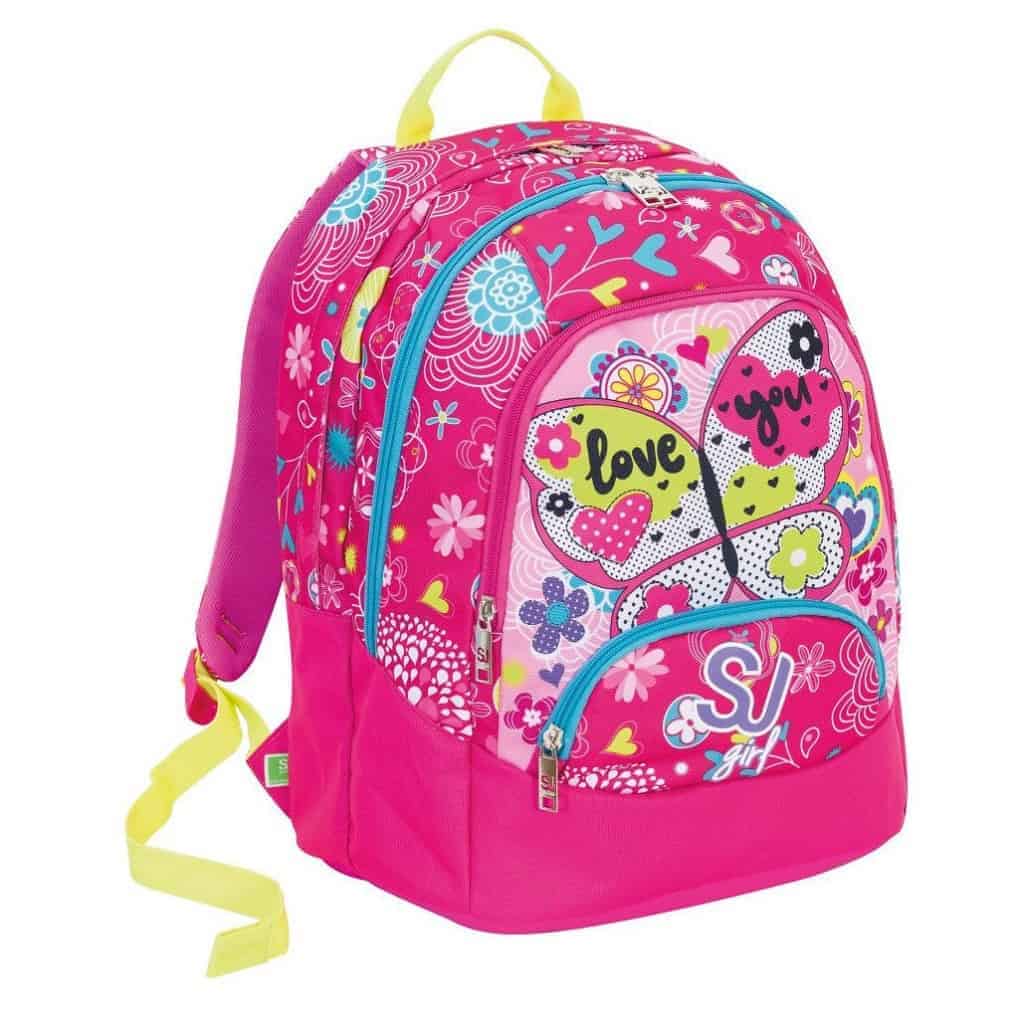 Sj Gang Seven School Pack Girl Zaino Maxi Astuccio Fucsia