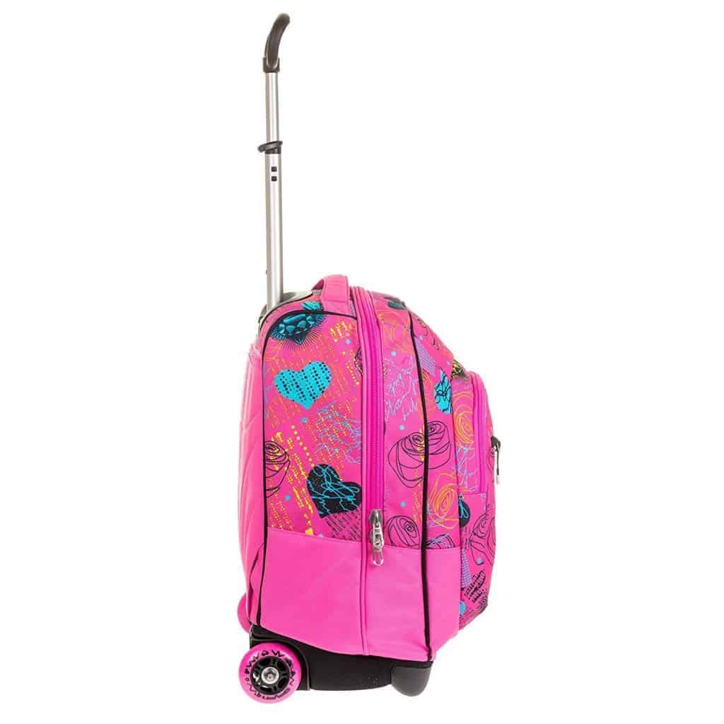 Trolley Seven removibile per zaino scolastico 2 ruote (1+1) Colore Rosa