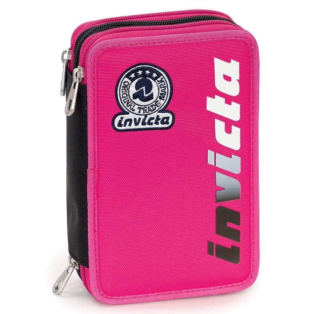 Astuccio 3 Zip Invicta Kupang Rosa