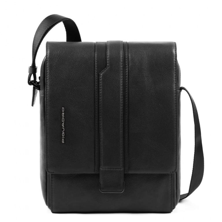 Borsello Piquadro porta tablet con patta in pelle Kobe nero