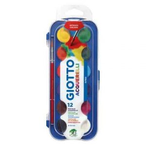 Acquerelli GIOTTO Ø 30 mm assortiti scatola da 12 + 1 pennello - 351200