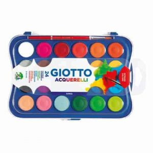 Acquerelli GIOTTO Ø 30 mm assortiti scatola da 24 + 1 pennello - 352400
