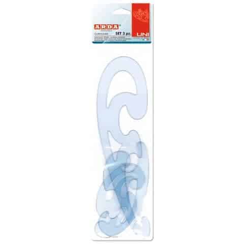 Set curvilinee ARDA Serie Uni polistirolo termoresistente grigio trasparente Conf. 3 pezzi - 29012