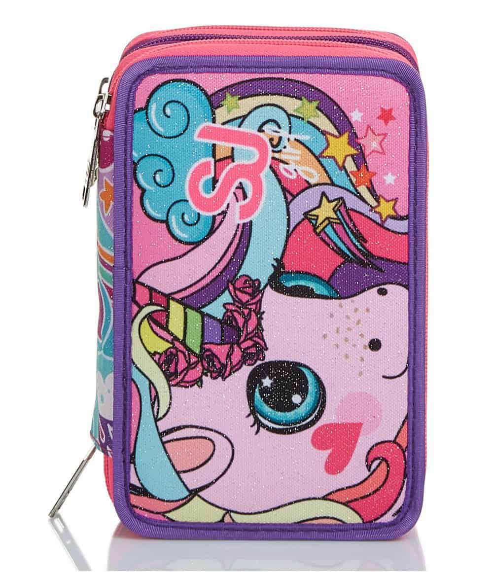 Zaino + Astuccio Pusheen Rosa | Kit Scuola Per Bambine | Set Scolastico 30 Litri