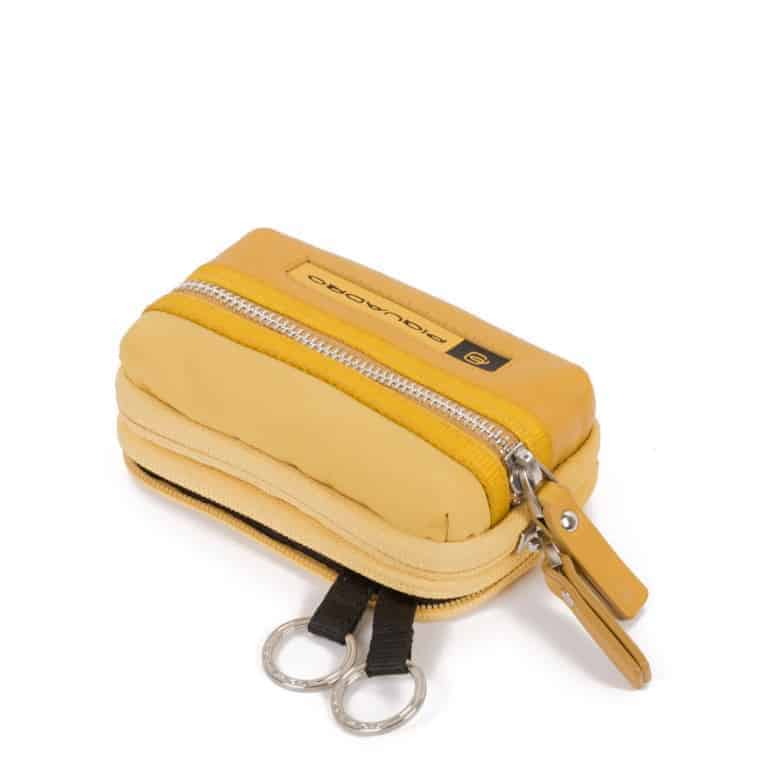 Astuccio portachiavi Piquadro in nylon rigenerato PQ-BIOS giallo