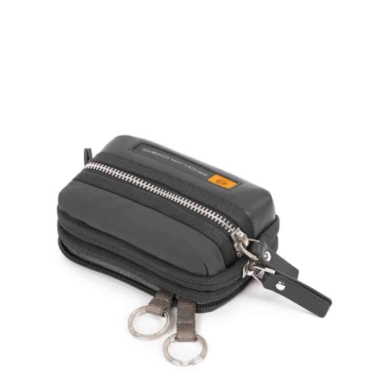 Astuccio portachiavi Piquadro in nylon rigenerato PQ-BIOS nero