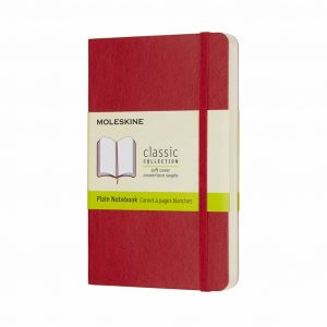 Taccuino Moleskine Copertina Morbida 9x14 Pagine Bianche Rosso