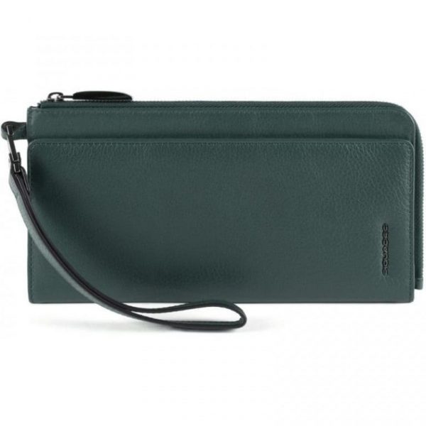 Pochette Piquadro porta documenti in pelle Modus Restyling verde