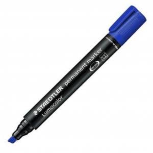 Staedtler Marcatore permanente punta scalpello blu