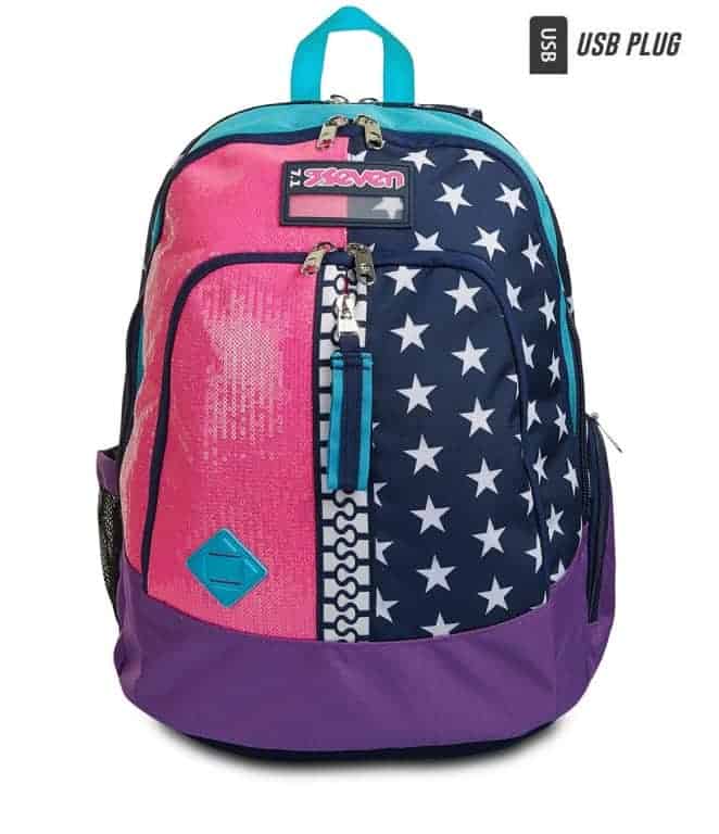 Nello Zaino Seven Zaino Con Presa Usb Zaino Seven Advanced PINKING BLUE In  Offerta A