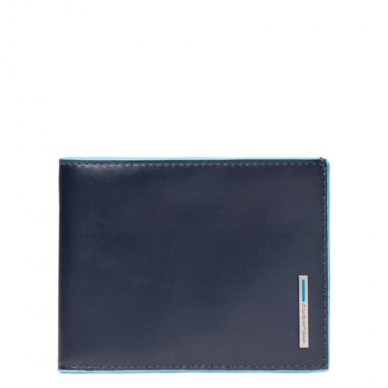 Portafoglio Piquadro Uomo 12 porta carte credito in pelle Blue
