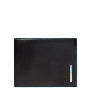Portafoglio Piquadro Uomo 12 porta carte credito in pelle Blue Square nero