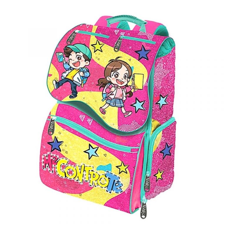 ME CONTRO TE Zaino Estensibile Glamour Square con Luci LED Fucsia a 79.90