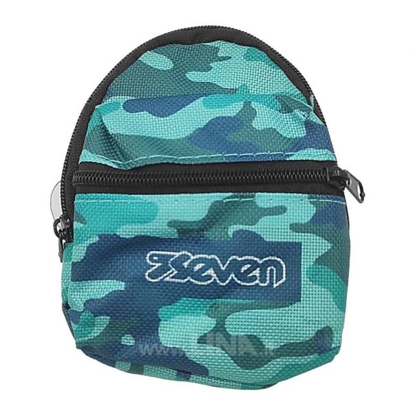 Seven Mini Zaino Portachiavi con Moschettone e Accessori Assortiti Floral Verde