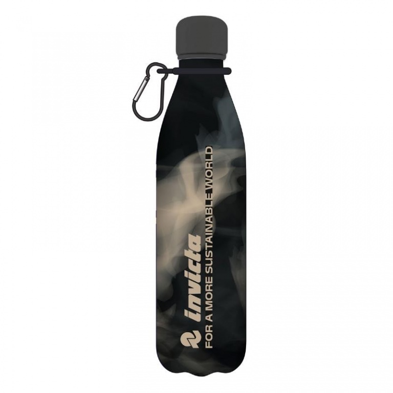 Borraccia Invicta 500ML Inox 304 Termica con Moschettone Nera