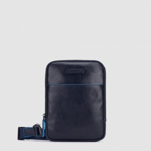 Borsello Piquadro porta Tablet mini in pelle Blue Square Blu Notte