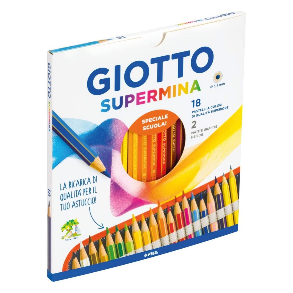 Matite Giotto SUPERMINA 18 colori + 2 Matite Grafite HB a 15.90