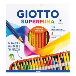 Matite Giotto SUPERMINA 18 colori + 2 Matite Grafite HB