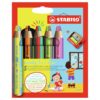 Stabilo Woody 3 in 1 Duo Confezione 5 Colori ed un Temperamatite