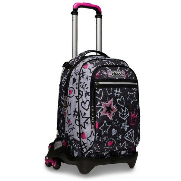 Zaino Trolley Sganciabile 3 Ruote Seven Zipper Glamy Girl in offerta a 99.00