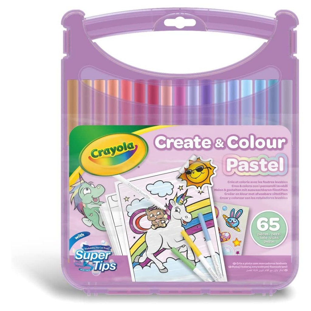 Crayola Pastel Set Valigetta Pennarelli Lavabili Super Tips 65 pezzi