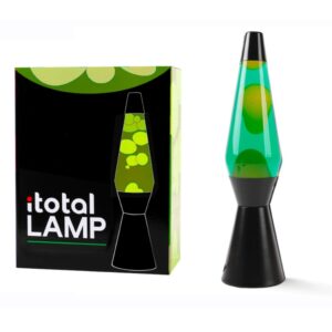 ITotal Lamp Lava Base Nera Liquido Verde e Giallo